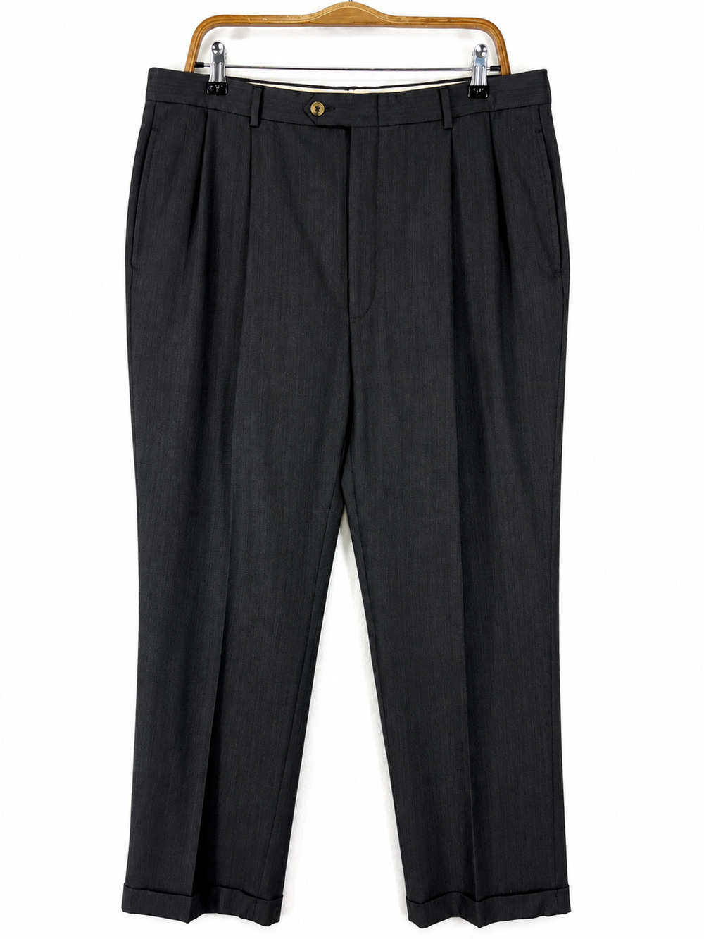 Tommy Hilfiger Cuffed Pleated Trousers Size 38x32 Vintage Gold Label Heritage